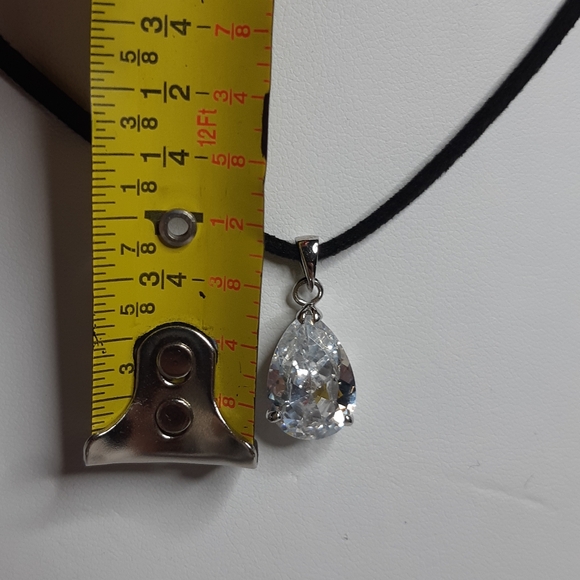 Clear Cubic Zirconia Sterling Silver Necklace - Picture 2 of 5